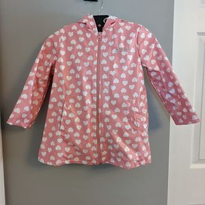 Girls DKNY size 4 pink raincoat with hearts